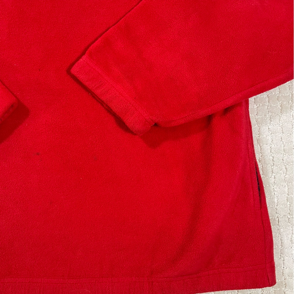 Tommy Hilfiger Men’s Quarter Zip RED Fleece Pullover Lg - Picture 7 of 8